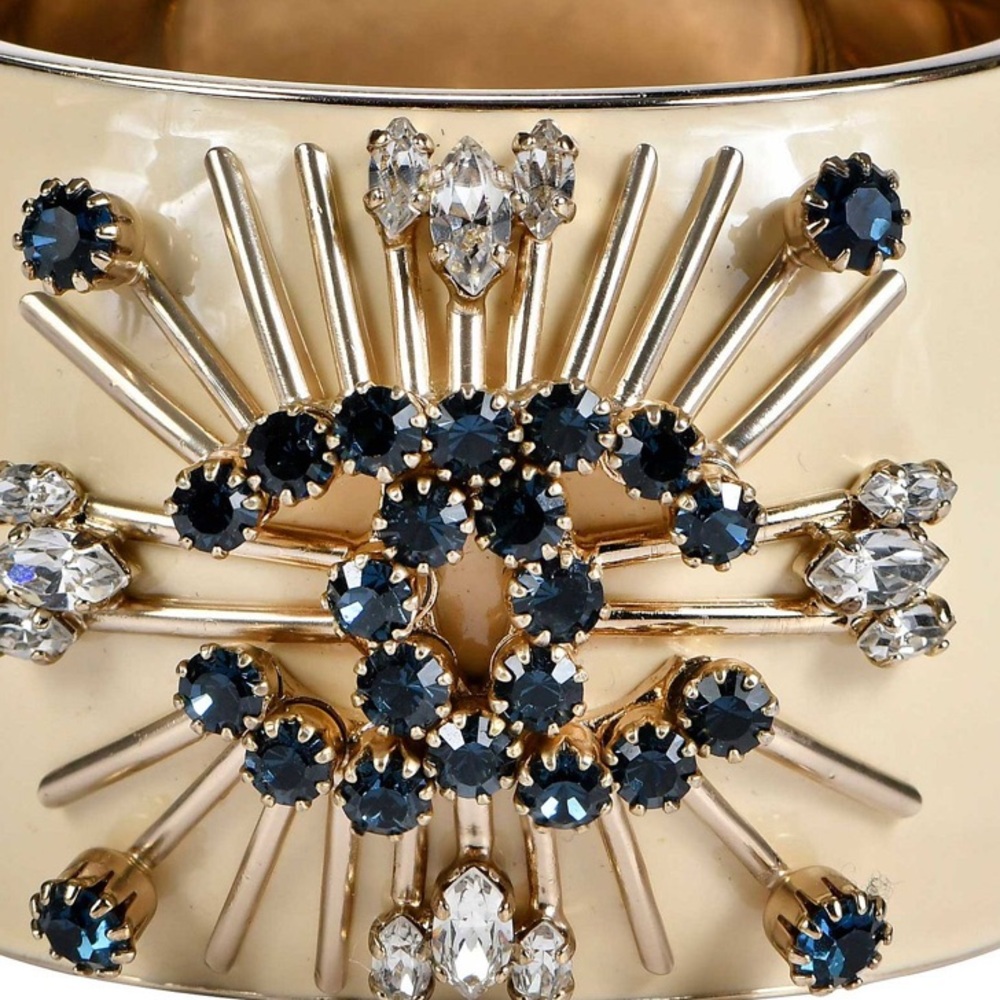 Gold and Black Crystal Cuff Bracelet